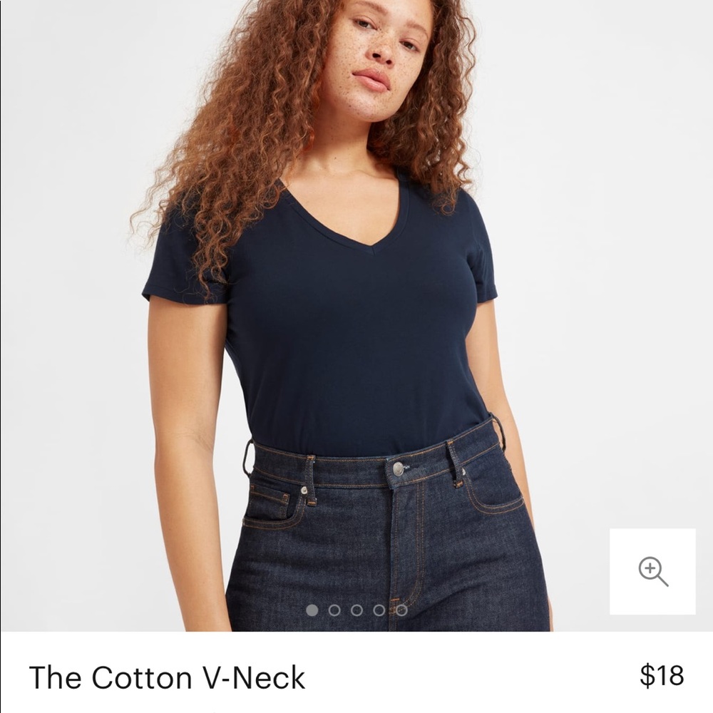 Everlane the cotton v neck t shirt in Navy - Small
